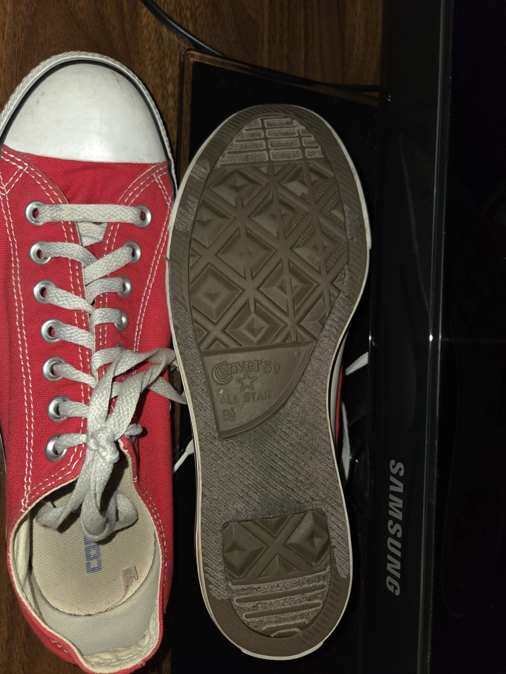 Converse Women's Red Canvas Low Top Sneakers